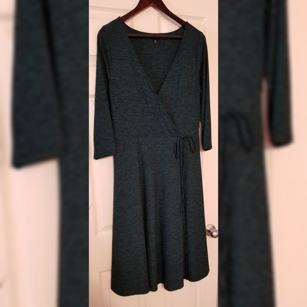 Green Torrid Faux Wrap Dress